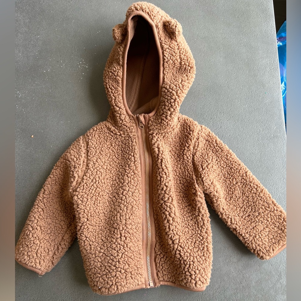 Cozy Teddy Sherpa Hoodie Jacket - Caramel Brown